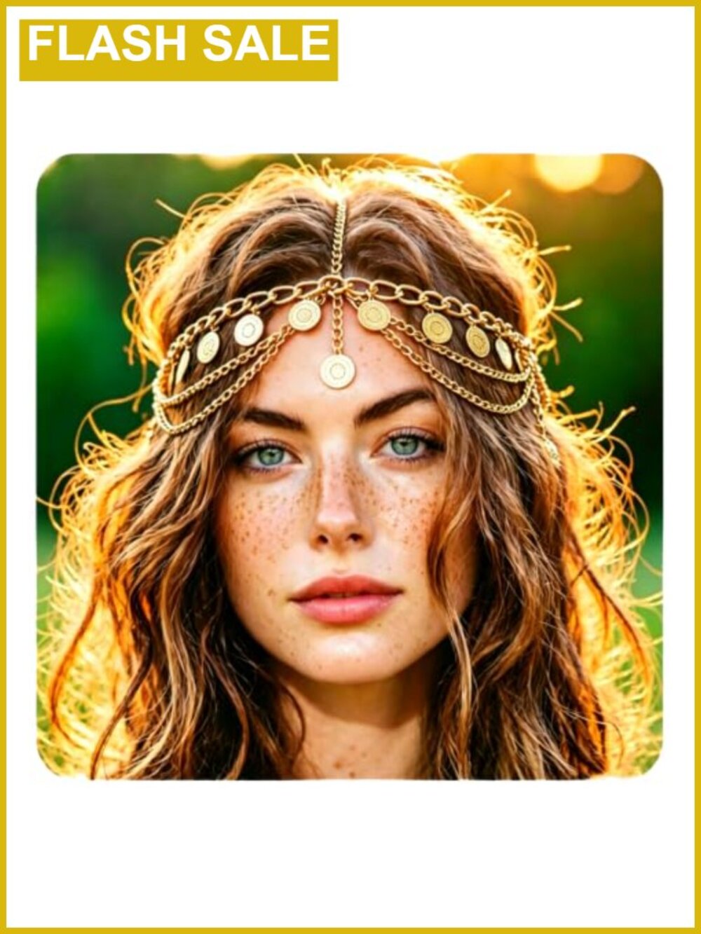 Boho Sequin Head Chain Gold Headpiece Egyptian Headband for Women